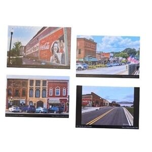 4 Acworth Postcards Georgia Coca-Cola Mural Main Street Historic Downtown Photos